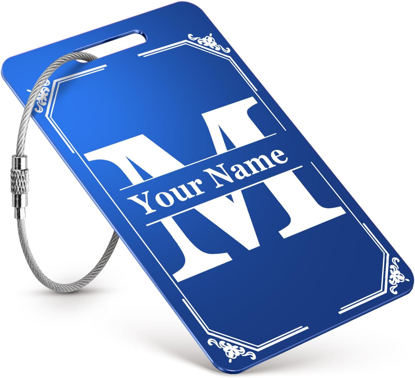 Personalized Initial Luggage Tags - Metal Engraved Custom Name ID Tag for Kids Women - Travel Bag Backpack Tags - 1 Count