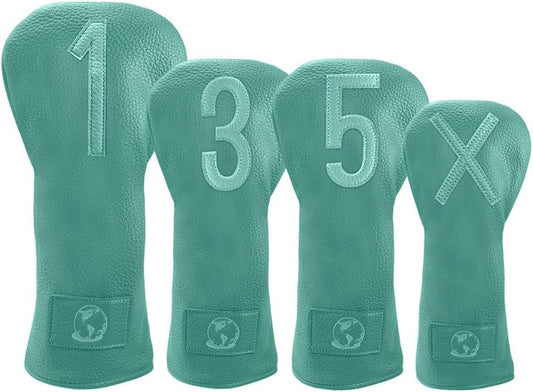 Premium Golf Club Head Covers Set of 4 Fits Drivers Fairways Hybrids 1, 3, 5 and X