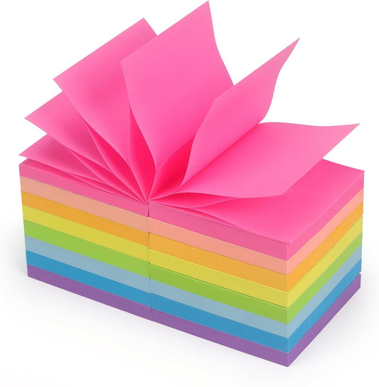 16 Pads Pop Up Sticky Notes 3x3 Refills Bright Colors Self-Stick Notes Pads Super Adhesive Sticky Notes Great Value Pack