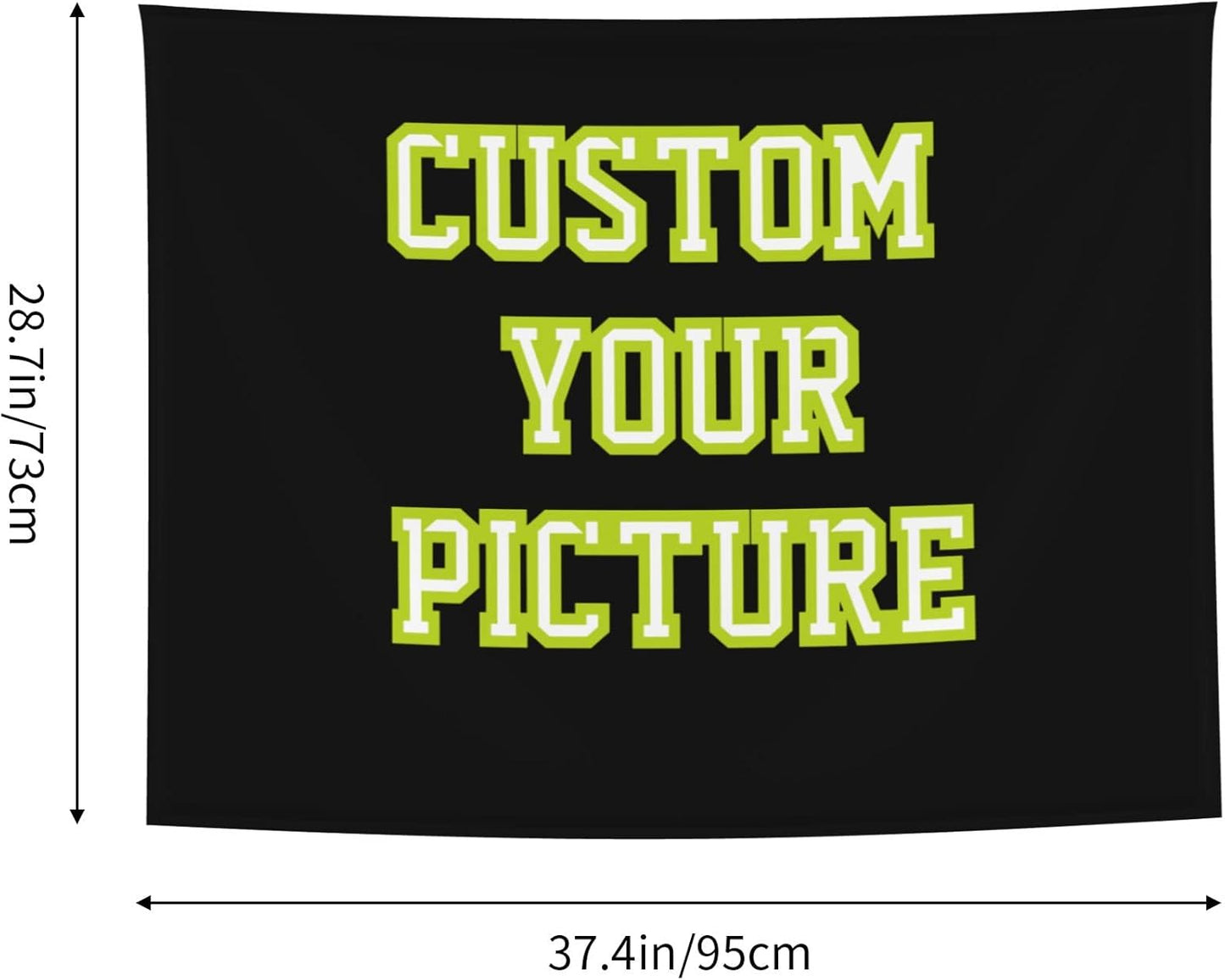 JINJUREN Custom Tapestry Upload Images Banners and Signs Customize For Bedroom 37 * 29 inch Horizontal