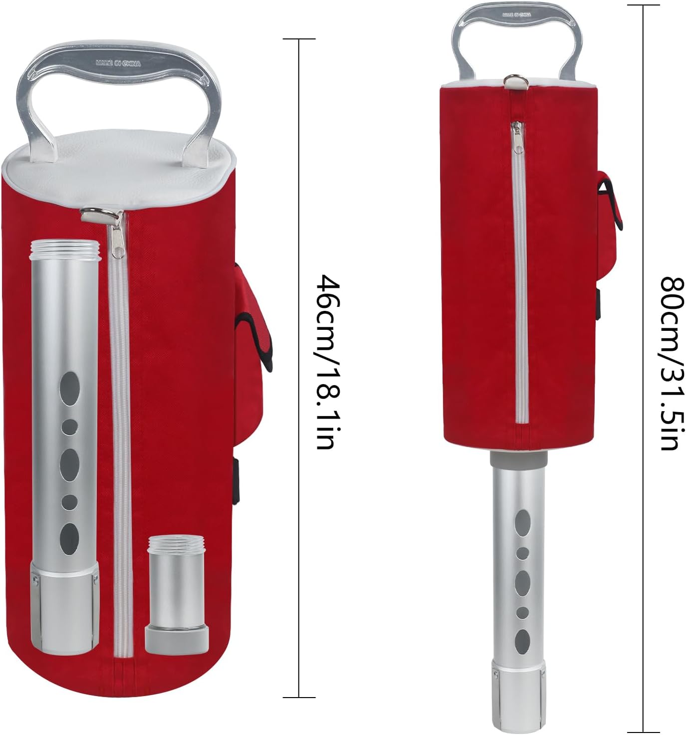 HOW TRUE Golf Ball Shag Bag with Aluminum Handle and Frame | Shag Bag for Golf Balls Golf Ball Retriever | Hold up to 70 Balls