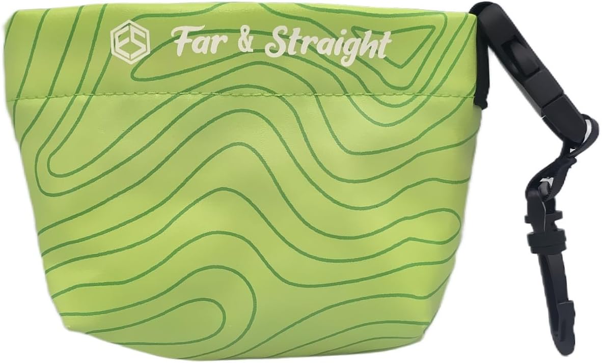 FAR&STRAIGHT Golf Club & Ball Cleaning Pouch – Soft Microfiber Interior for Gentle Cleaning – Clip-On, Washable Bag