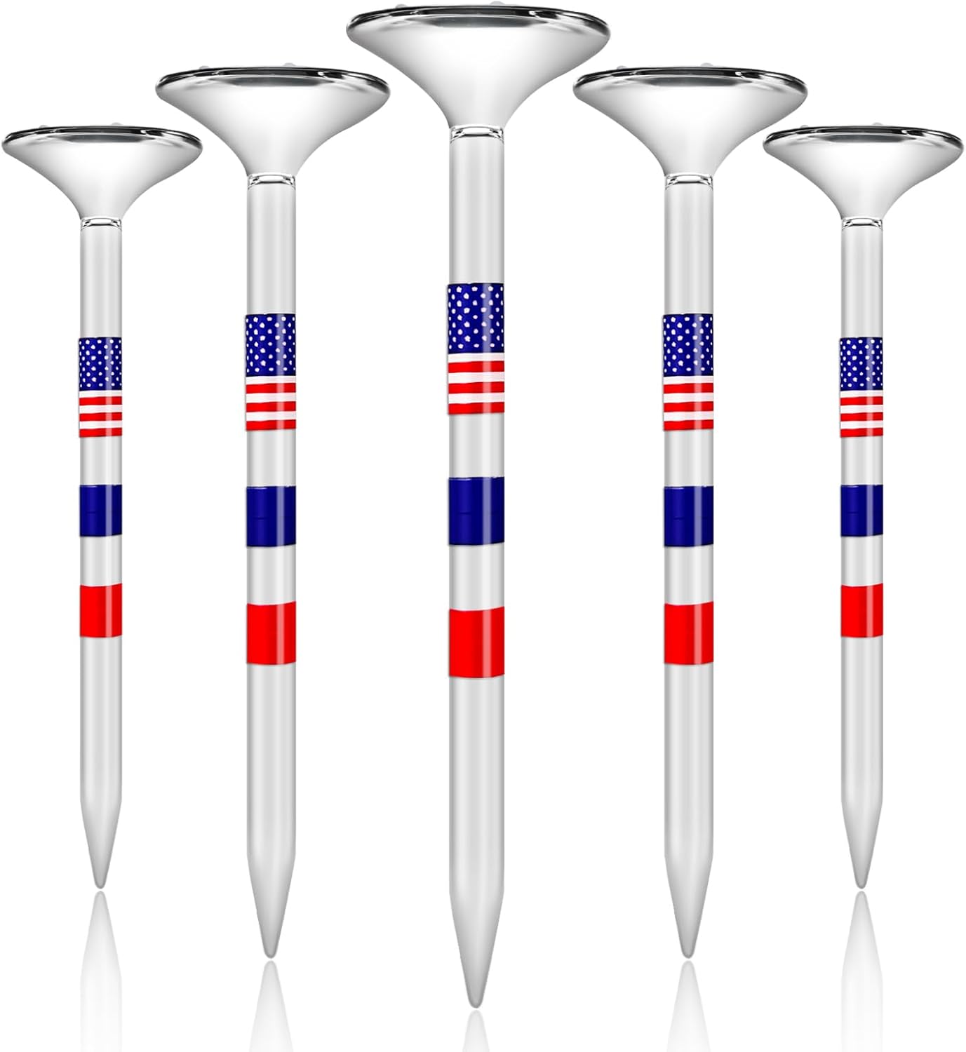 Premium Golf Tees, 3 1/4'' Unbreakable Transparent Plastic Golf Tees, Reduces Friction & Side Spin, Golf Accessories Gift for Men American Flag（50 Count）