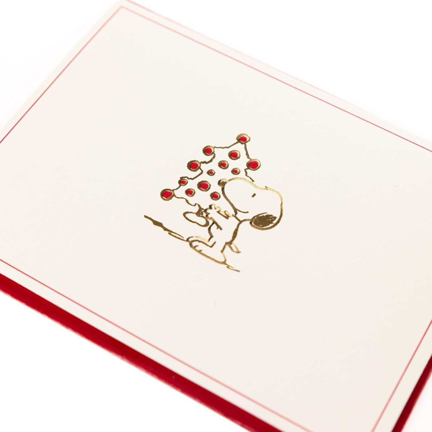 Graphique Peanuts Holiday Designer Cards Luxe Collection, Christmas Greetings, Gold Foil Embossed Stationary Boxed Set, 15 Blank Cards with 16 Envelopes, 5.9" x 8.67"