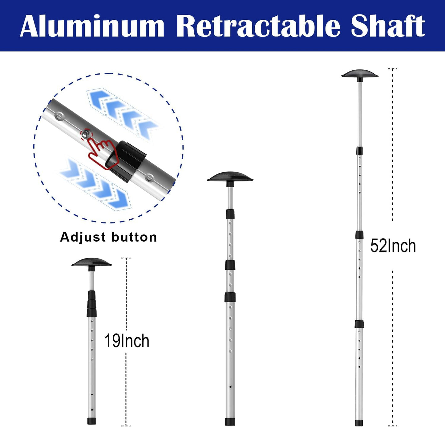 Golf Travel Bag Support Pole Aluminium Golf Travel Bag Pole 52In to Protect Golf Clubs from Impacts,Retractable Shaft Fit Golf Bag