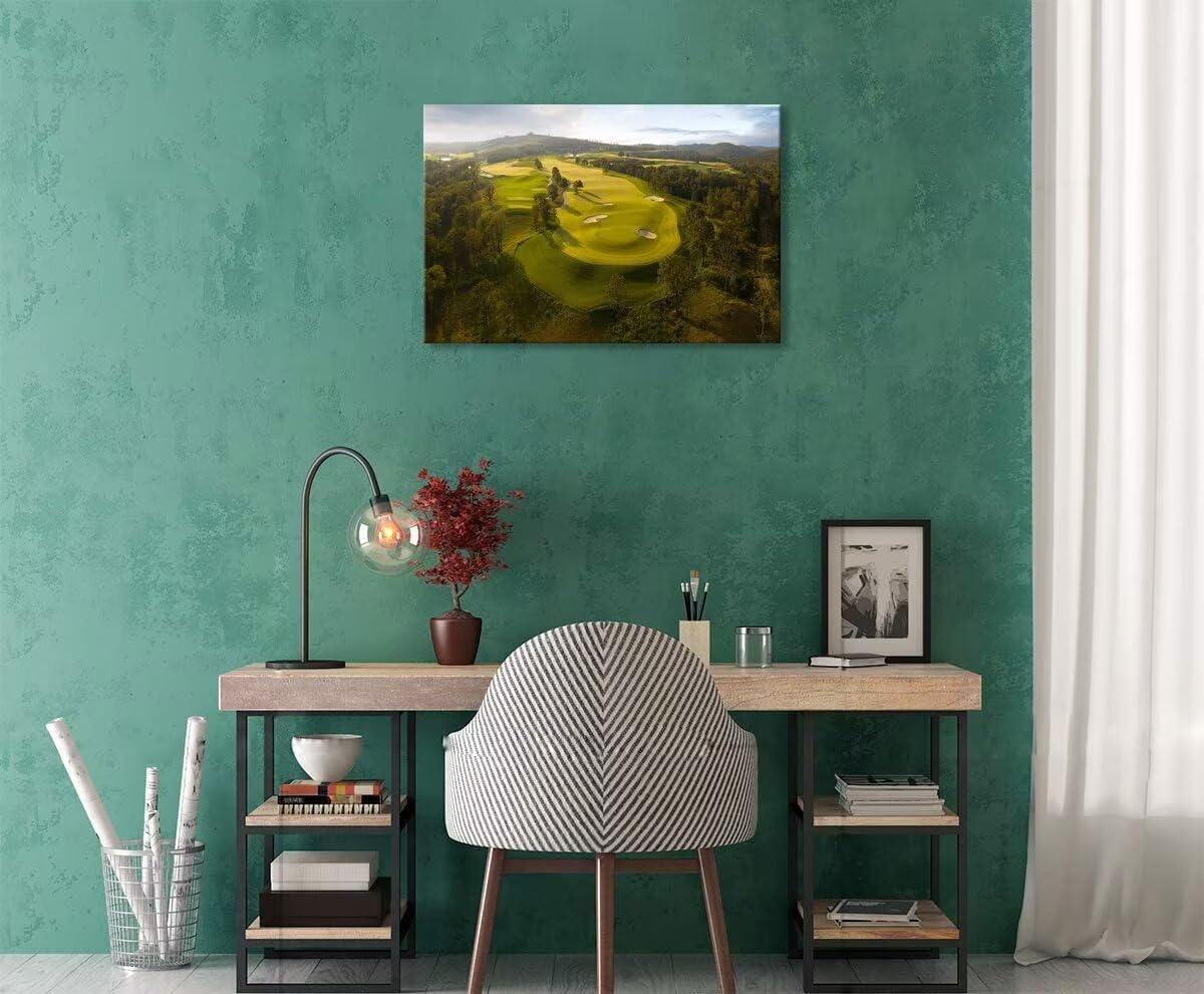 Payne's Valley Golf Course Wall Art for Living Room Bedroom Bathroom Home Decorations Payne's Valley Golf Club Picture Poster Canvas Prints Modern Artwork Framed Ready to Hang(12''H x 16''W)