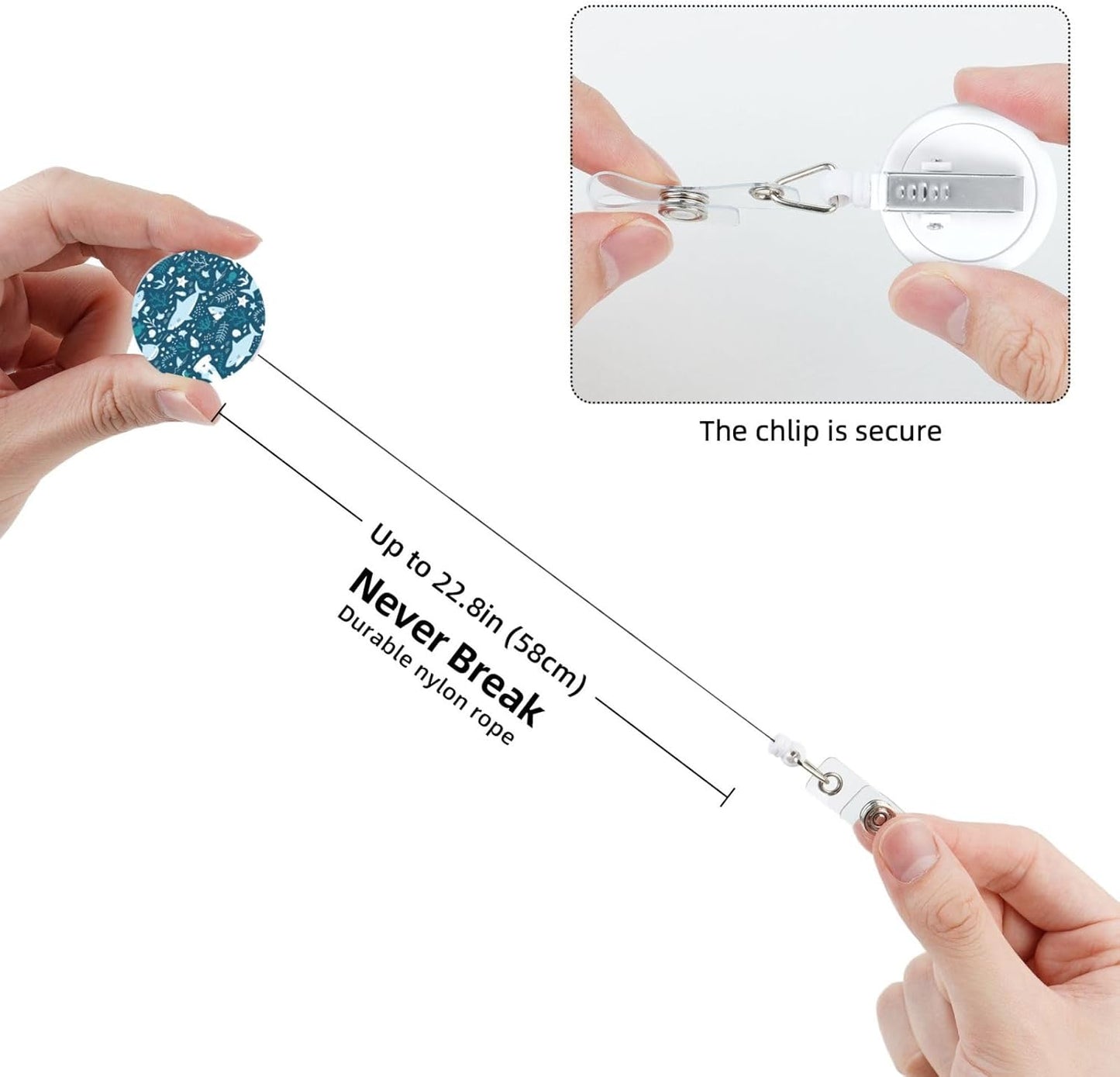 Fun Shark Badge Reels Retractable Badge Holder with Clip for Id Name Tag Office Worker Student Teacher Nurse Doctor