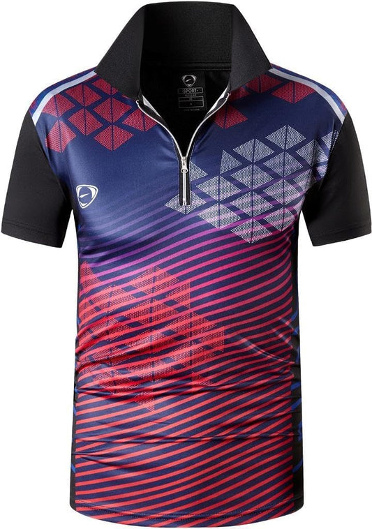 jeansian Men's Sport Outdoor Quick Dry Fit Short Sleeves Polo Tee Shirt Tshirt T-Shirt Tops Golf Tennis Bowling LSL195