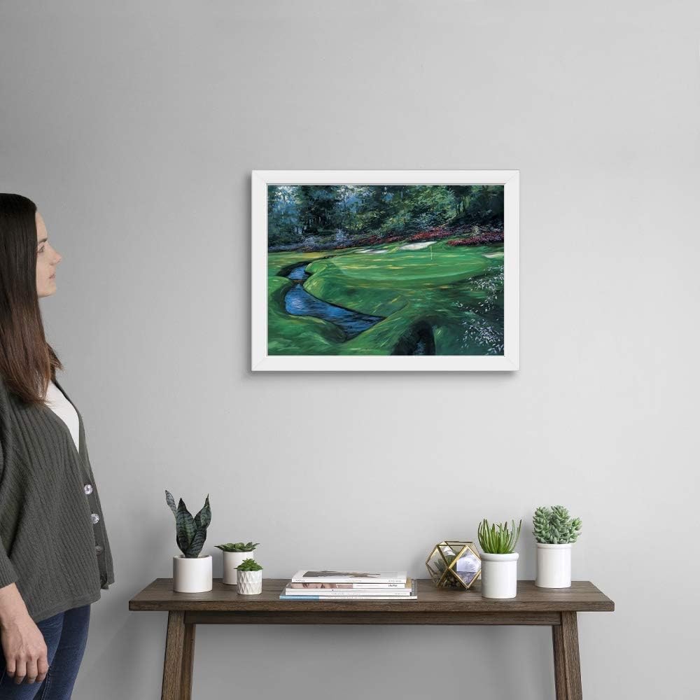CANVAS ON DEMAND 13th at Augusta White Framed Art Print, Golf Artwork