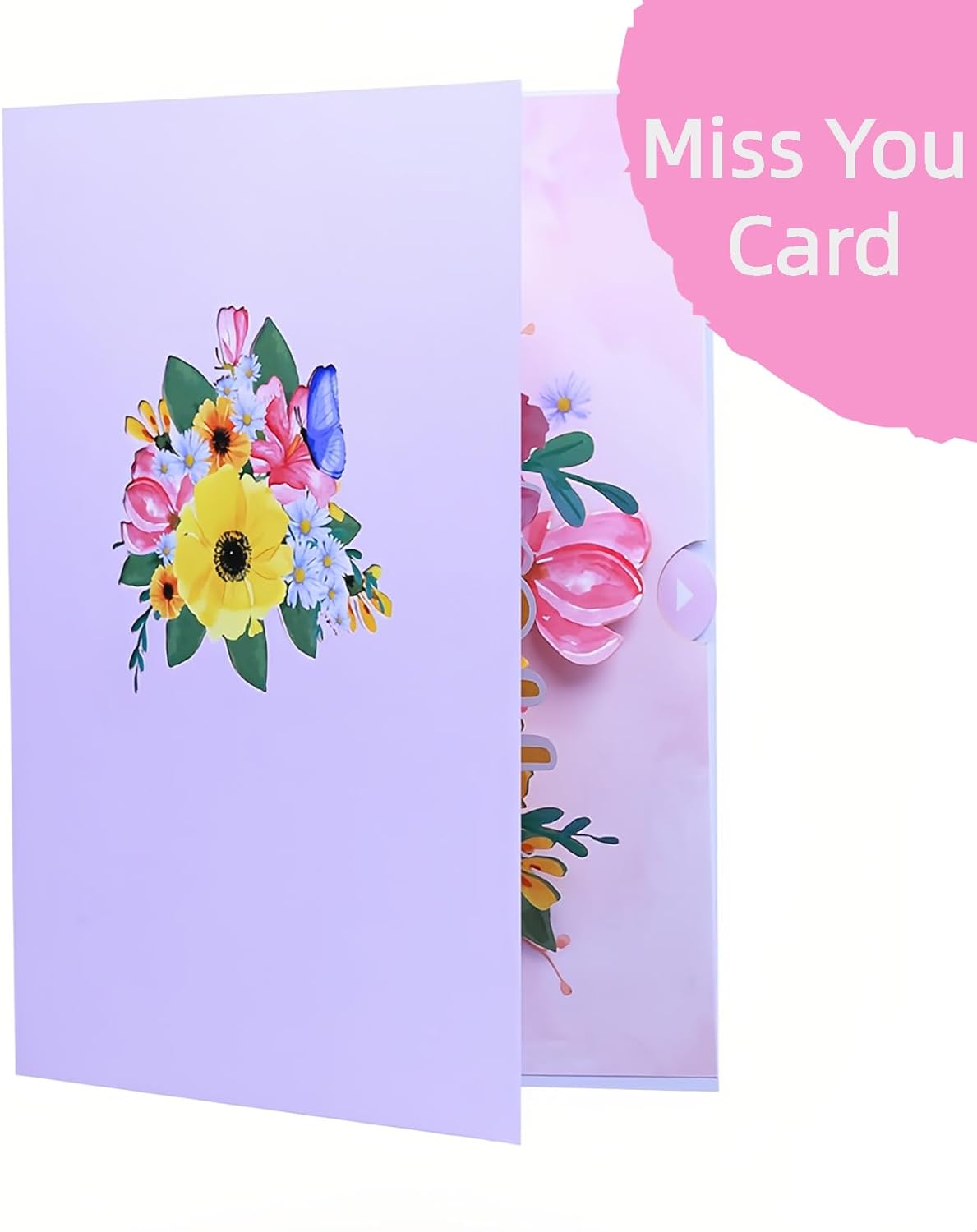 Steelhill 3D Pop Up Cards,Thinking of You Card for Women,Valentines Day Gifts Cards for Kids School,Greeting Cards with Envelope for Mother's Day Card for Wife,Girlfriend(Miss you card)