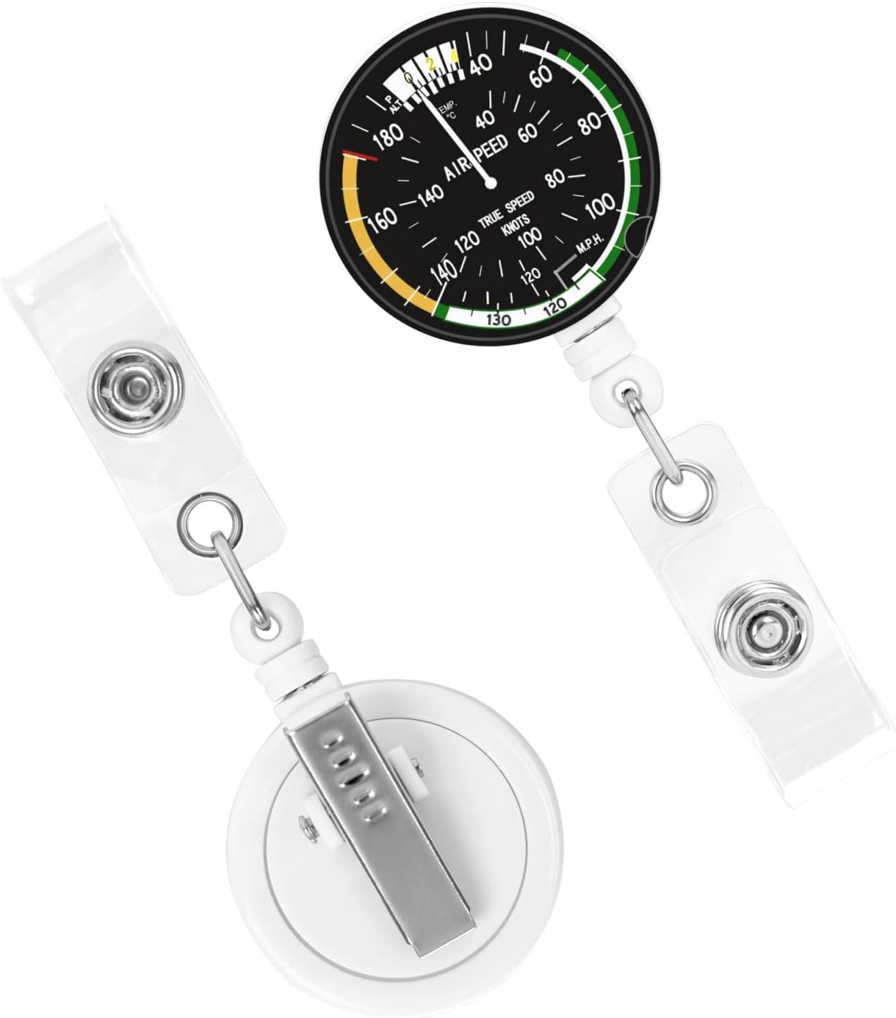 Airplane Aircraft Speedometer Badge Reels Pilot Flight Retractable Badge Holder with Clip for Id Name Tag Office Worker Student Teacher Nurse Doctor