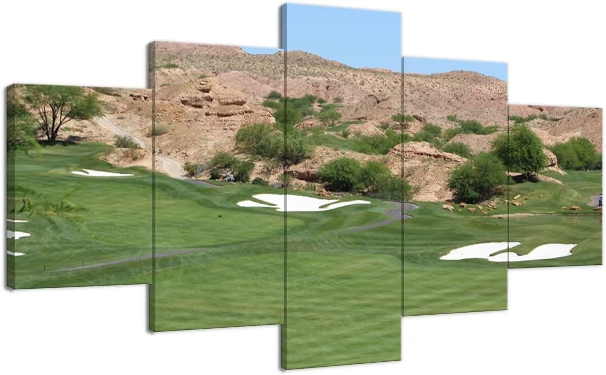 USA Canyons Golf Desert Wall Art for Office Living Room Bedroom Bathroom Wall Decorations Golf Pictures Posters Framed Artwork Canvas Prints Ready to Hang(50''W x 24''H)