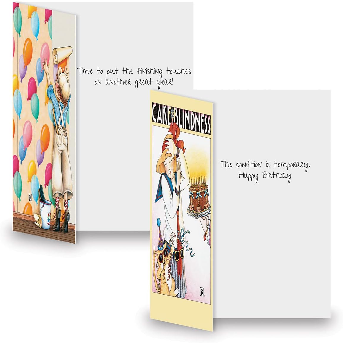 Current Mary Bright Happy Birthday Greeting Card Set - Value Pack of 20 Cards With White Envelopes, 10 Designs, Large 5" x 7" Assortment
