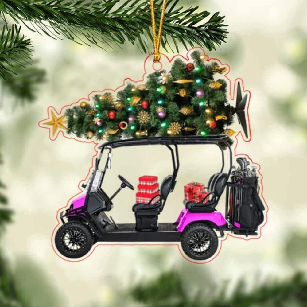 Personalized Acrylic Ornament, Gifts for Golf Lovers, Him, Her, Family Member, Christmas Tree Decor, Home Décor, Golfing Cart Christmas Ornament, Idea 6