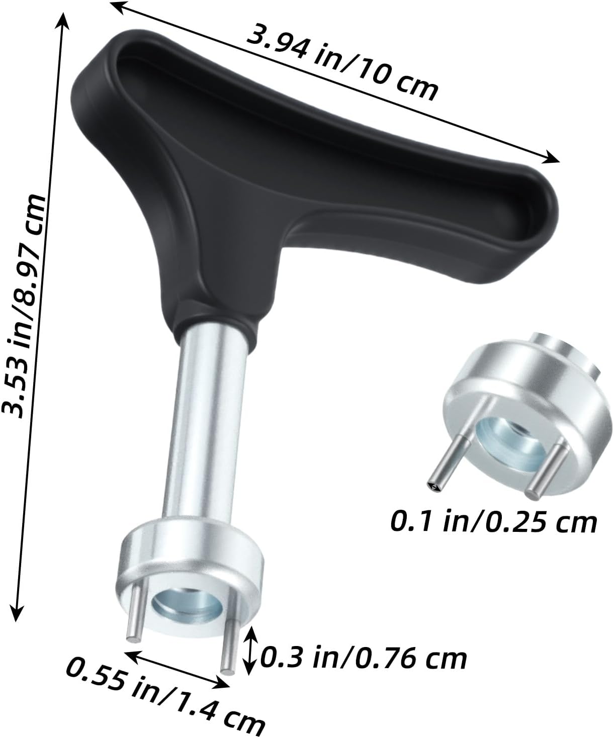 2pcs Golf Cleat Tool, Golf Shoe Spike Removal Tool, Stainless Steel Golf Spike Wrench, Universal Spiked Shoe Replacement Tools, Black