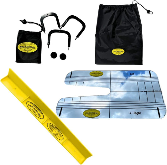 The Putting Arc T3 Mirror Bundle – Golf Putting Trainer Aid for Accuracy, Alignment, Stroke Path & Eye Line – Premium Putting Mirror for Practice & Drills