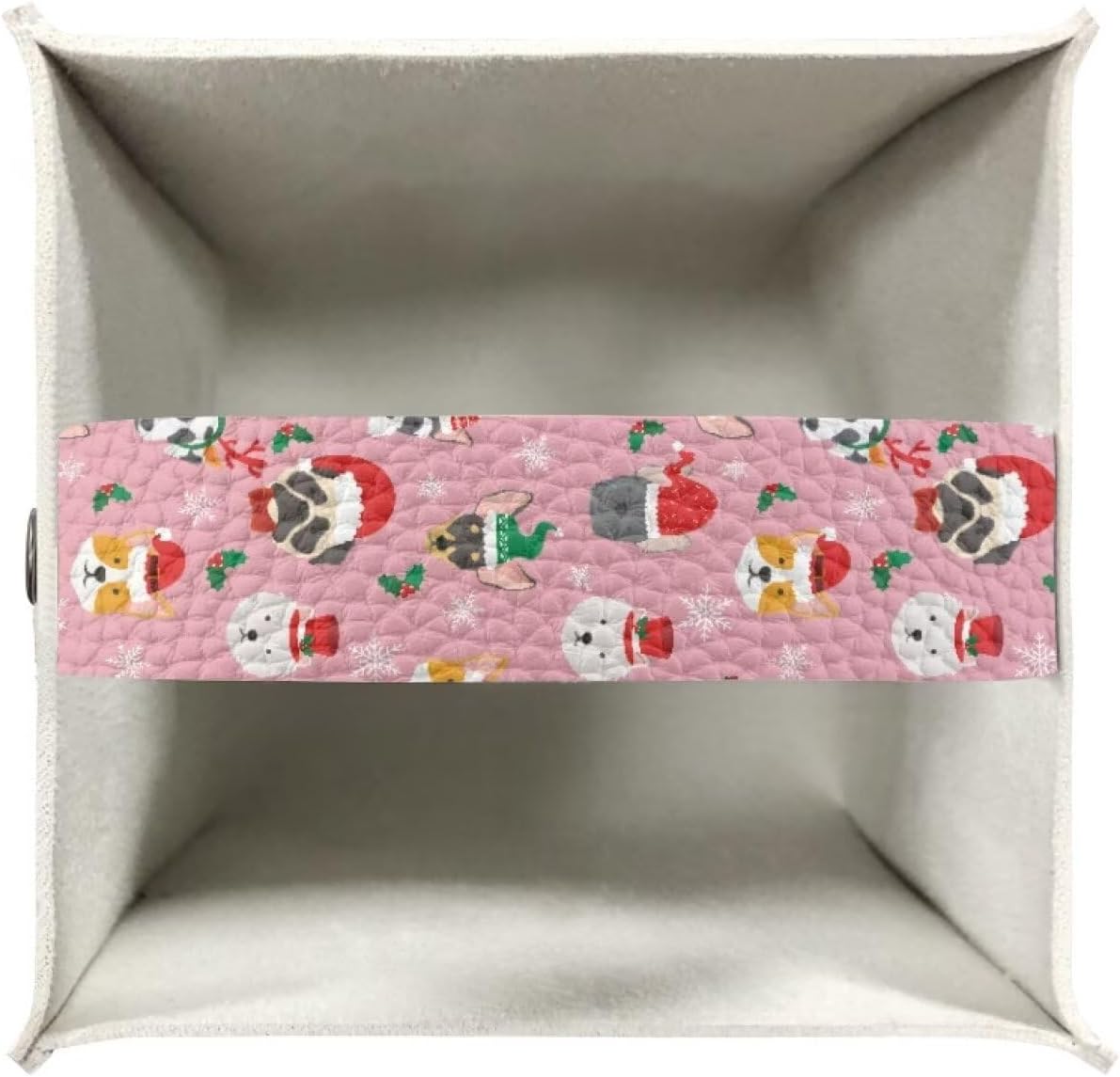 Pink Christmas Tissue Box Cover Funny Animal Print Soft Leather Tissue Cover Square Home Office Holiday Decorative Tissue Box Holder Organizer for Desk Bathroom Vanity Countertop