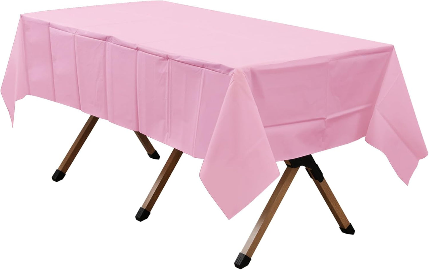 2 Pack Pink Premium Plastic Tablecloth Rectangle 54 x 108 Inches Reusable Rose Pink Decorative Table Cover for Dining, Wedding, Party, Indoor and Outdoor use