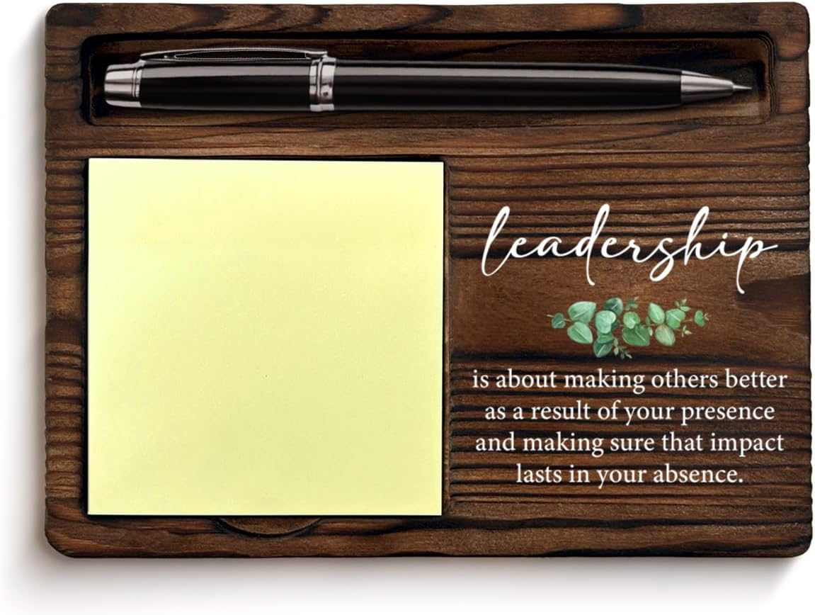 Leadership Gifts for Women Men, Gifts for Leader Boss Mentor Supervisor Coworker, Leadership Sticky Note Holder Office Decor Bosses Day Gift Ideas