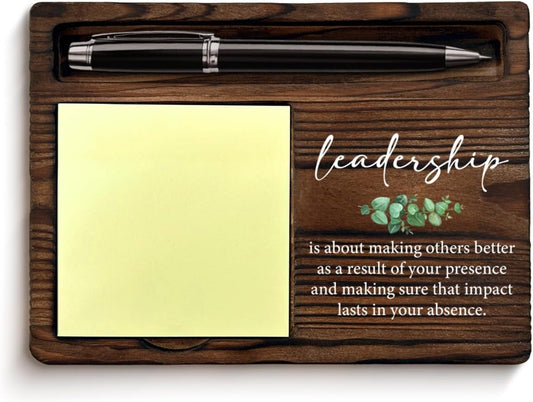 Leadership Gifts for Women Men, Gifts for Leader Boss Mentor Supervisor Coworker, Leadership Sticky Note Holder Office Decor Bosses Day Gift Ideas