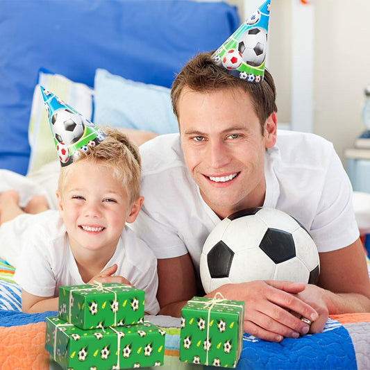 WAPLIGHAL Soccer Wrapping Paper - Green Background with Dynamic Soccer Ball and Lightning Bolt Design - 28 x 40 Inches - Perfect for Birthdays, Holidays, and Sports Events