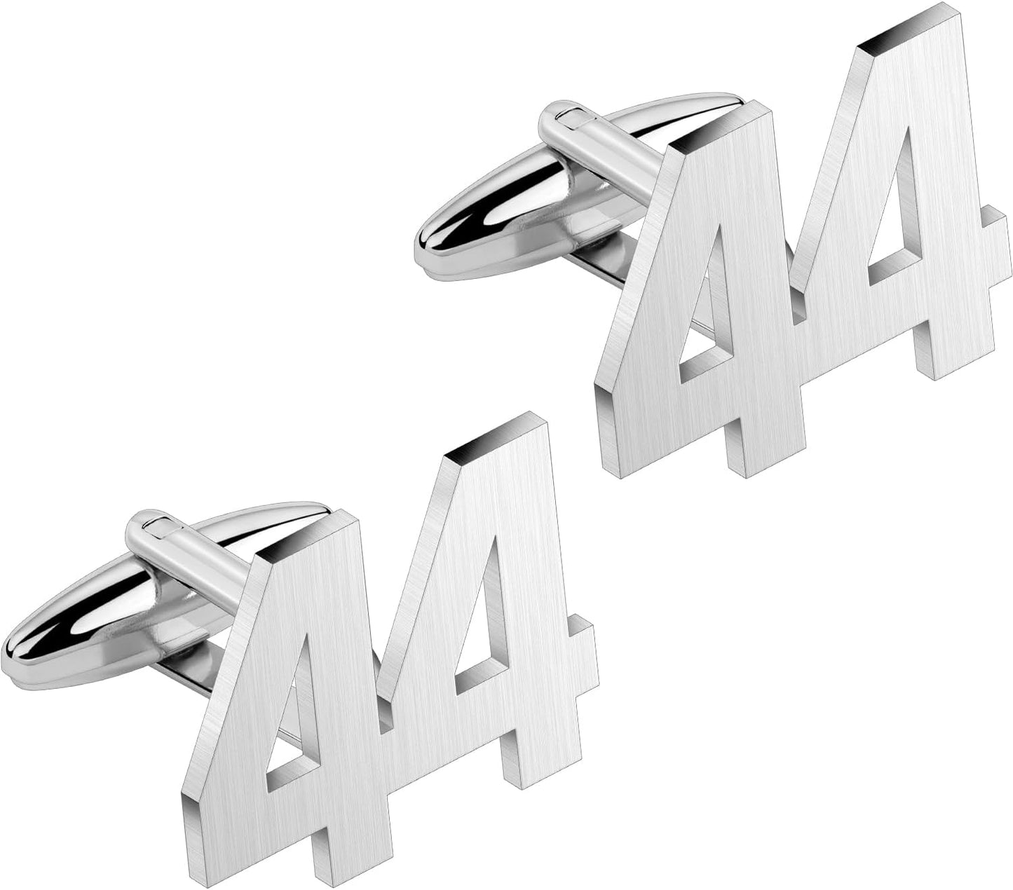 AMITER Mens Cufflinks with Number, Classic Silver Personalized Cuff Links for Men, Sport’s Day Casual or Formal Shirts