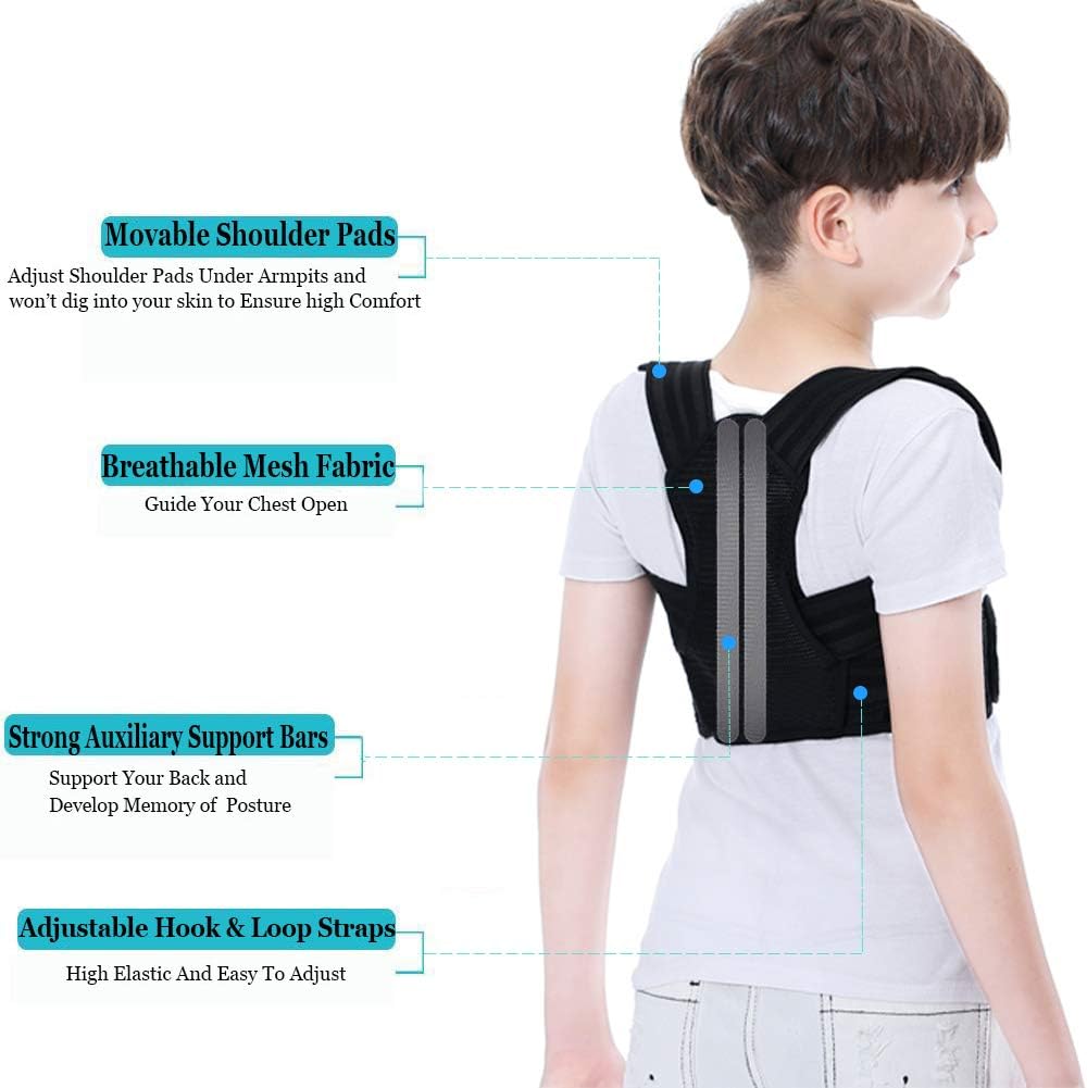 Lexniush Professional Posture Corrector for Men, Women and Kids, Effective Upper Back Posture Brace for Teenagers Boys Girls Spinal Support to Improves Slouch, Prevent Humpback, Relieve Back Pain