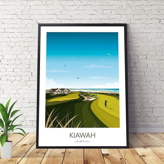 Kiawah Island Golf Print - Ocean Course Clubhouse - US PGA Championship; Kiawah Golf Poster; Kiawah Island Print; South Carolina Golf; Vintage Golf Artwork (Unframed) (16x24)