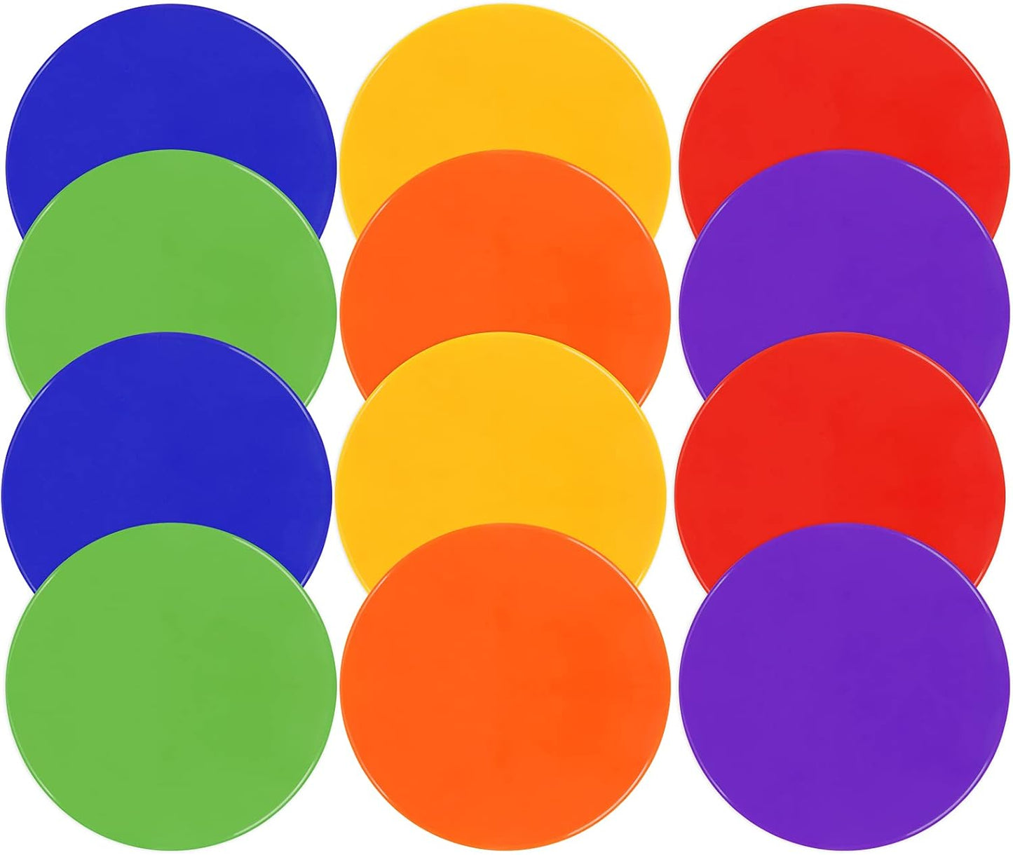 9 Inch Poly Spot Markers for Gym Floor Poly Spots, 12/18/24/36 Pcs Round Non-Slip Rubber Floor Dots Agility Markers Flat Cones for Sports Soccer PE Training, Dance, Classroom Activities