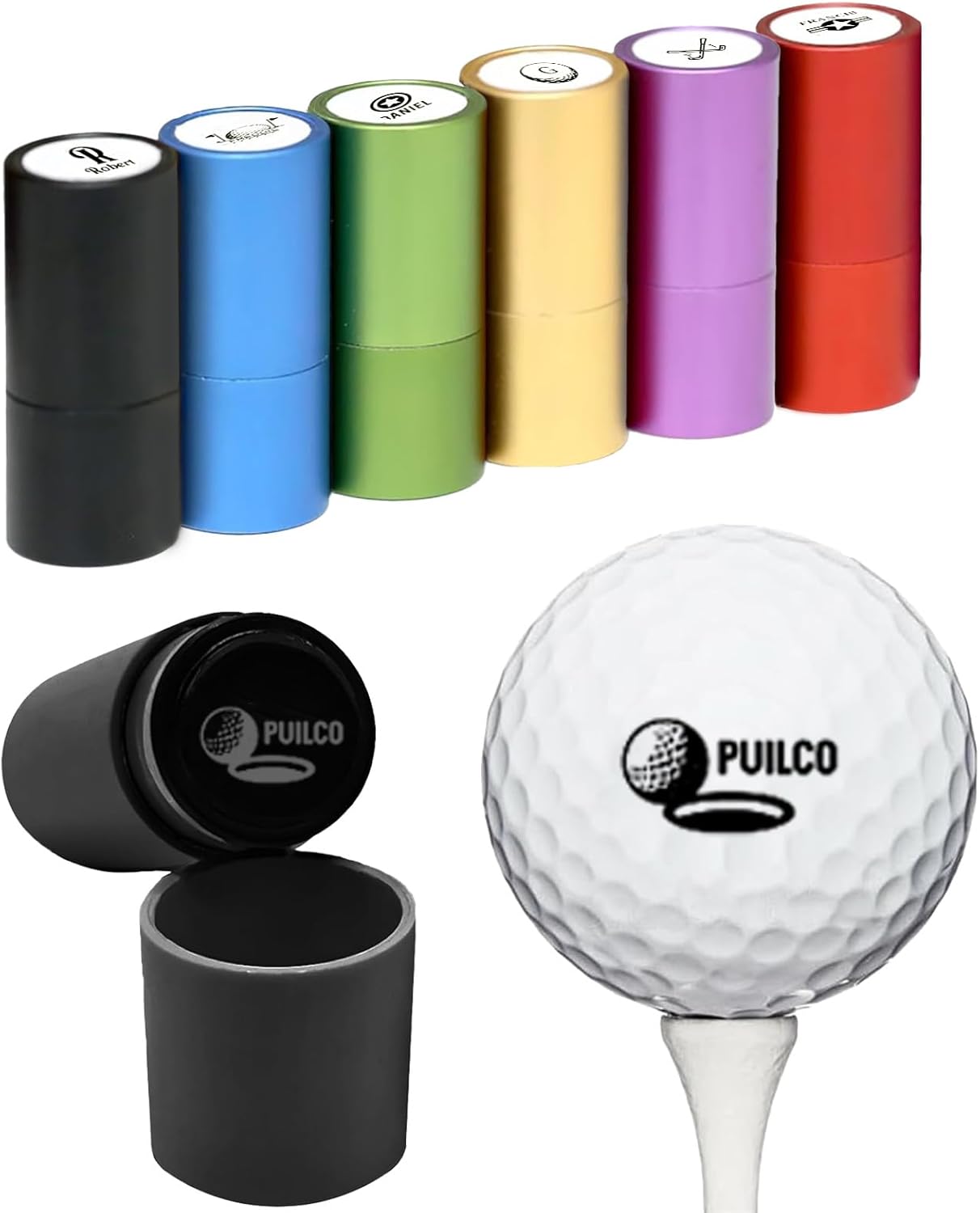 Custom Golf Ball Stamp Personalized Golf Ball Stamper with Monogram Logo Waterproof Ink Golf Accessories Gifts for Golfers Dad Husband Boyfriend