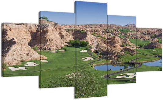 Wolf Creek Golf Course Canvas Wall Art for Living Room Bedroom Bathroom Home Decorations Golf Course Pictures Posters Wall Decor Framed Artwork Ready to Hang(50''W x 24''H)