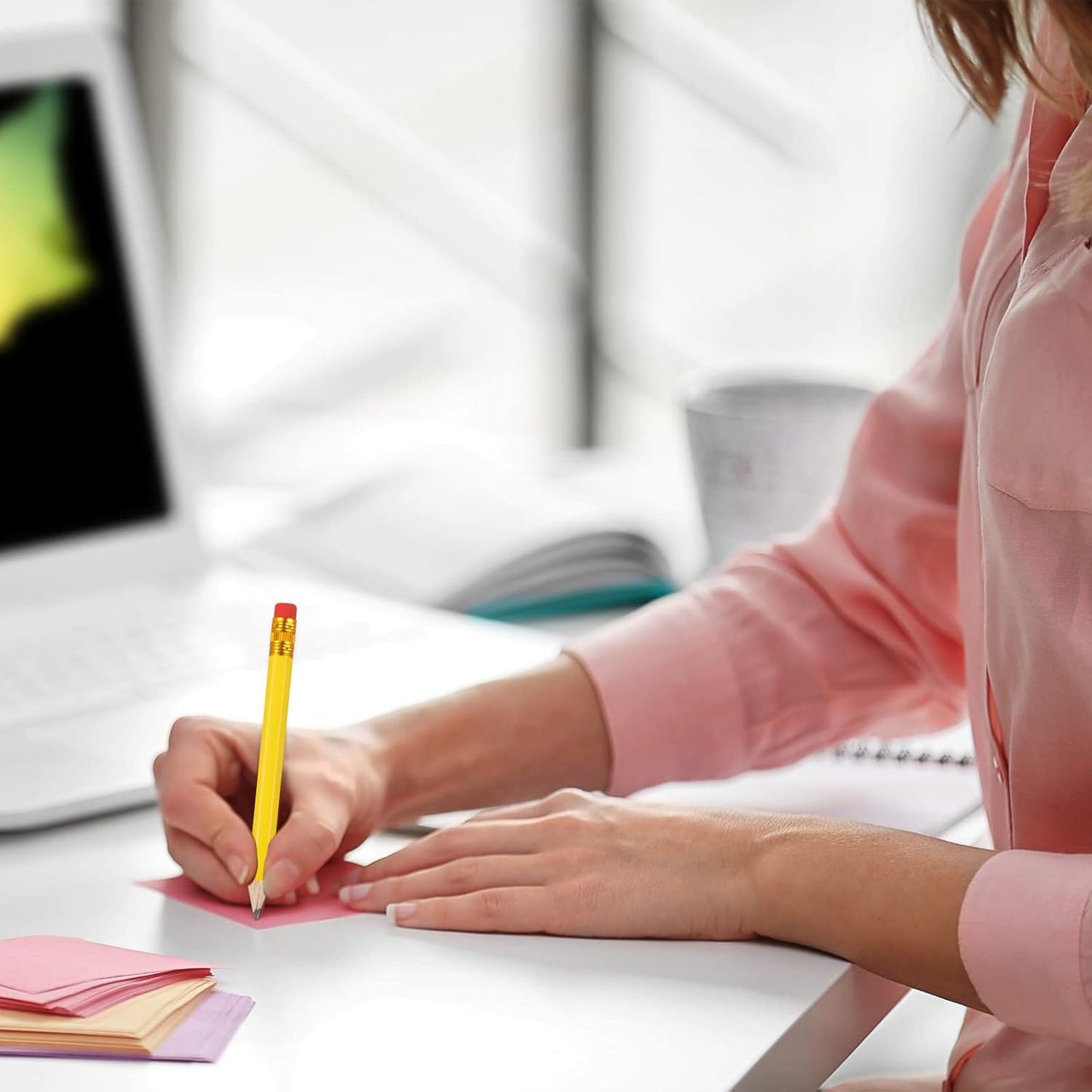 Zonon 24 Pcs Yellow Golf Pencils with Erasers Mini Small Pencils Baby Shower Favors Bulk Hexagon Wooden Sharpened Half Graphite 2B for Golf Event, Wedding, Party Game, School, Company, Pew, Pocket