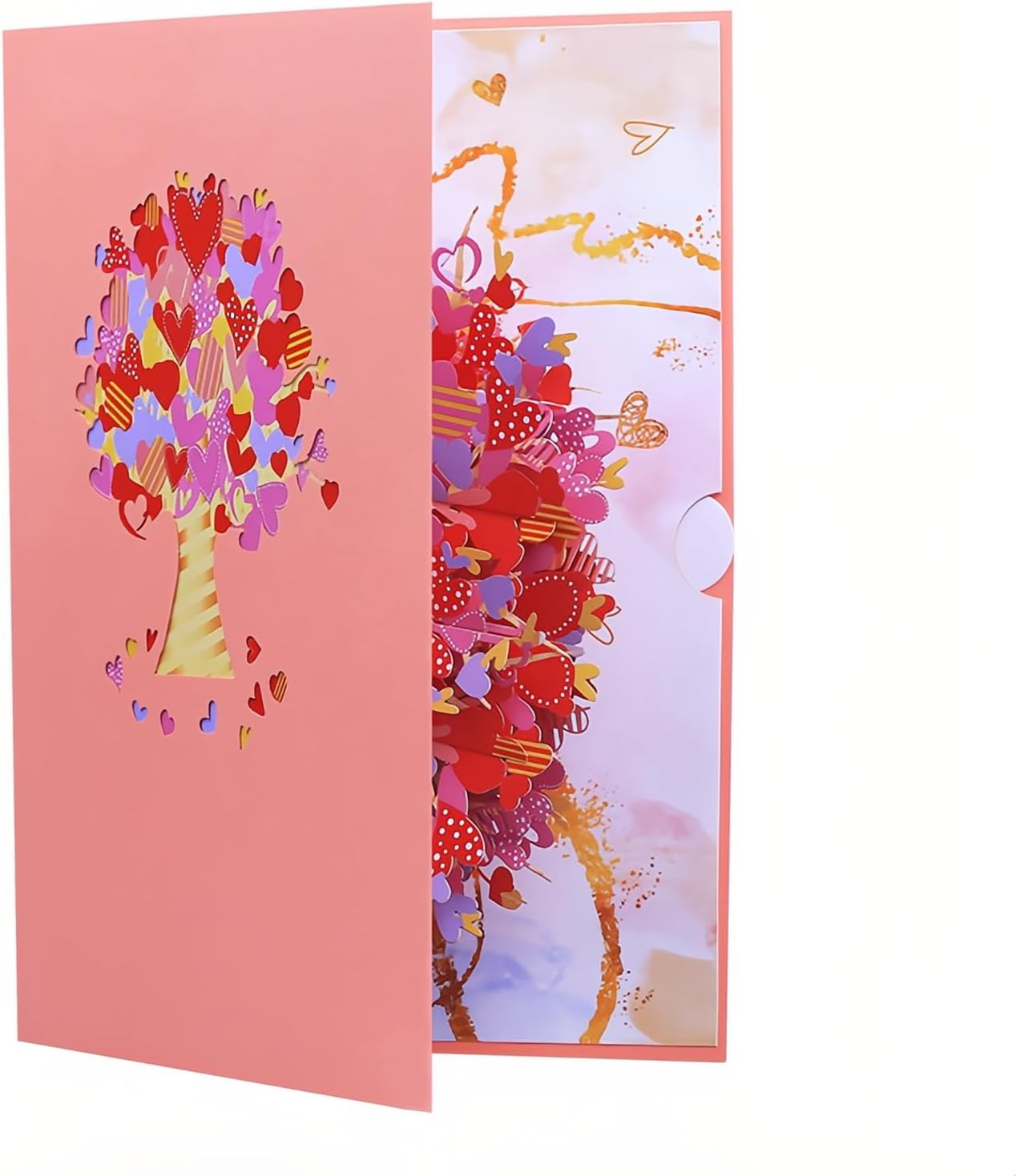 3D Pop Up Cards,Valentines Day Greeting Cards for Women,Gifts Cards for Kids School Heart Card with Envelope for Mother's Day Thinking of You Card for Wife,Girlfriend,Friends(Heart tree card)