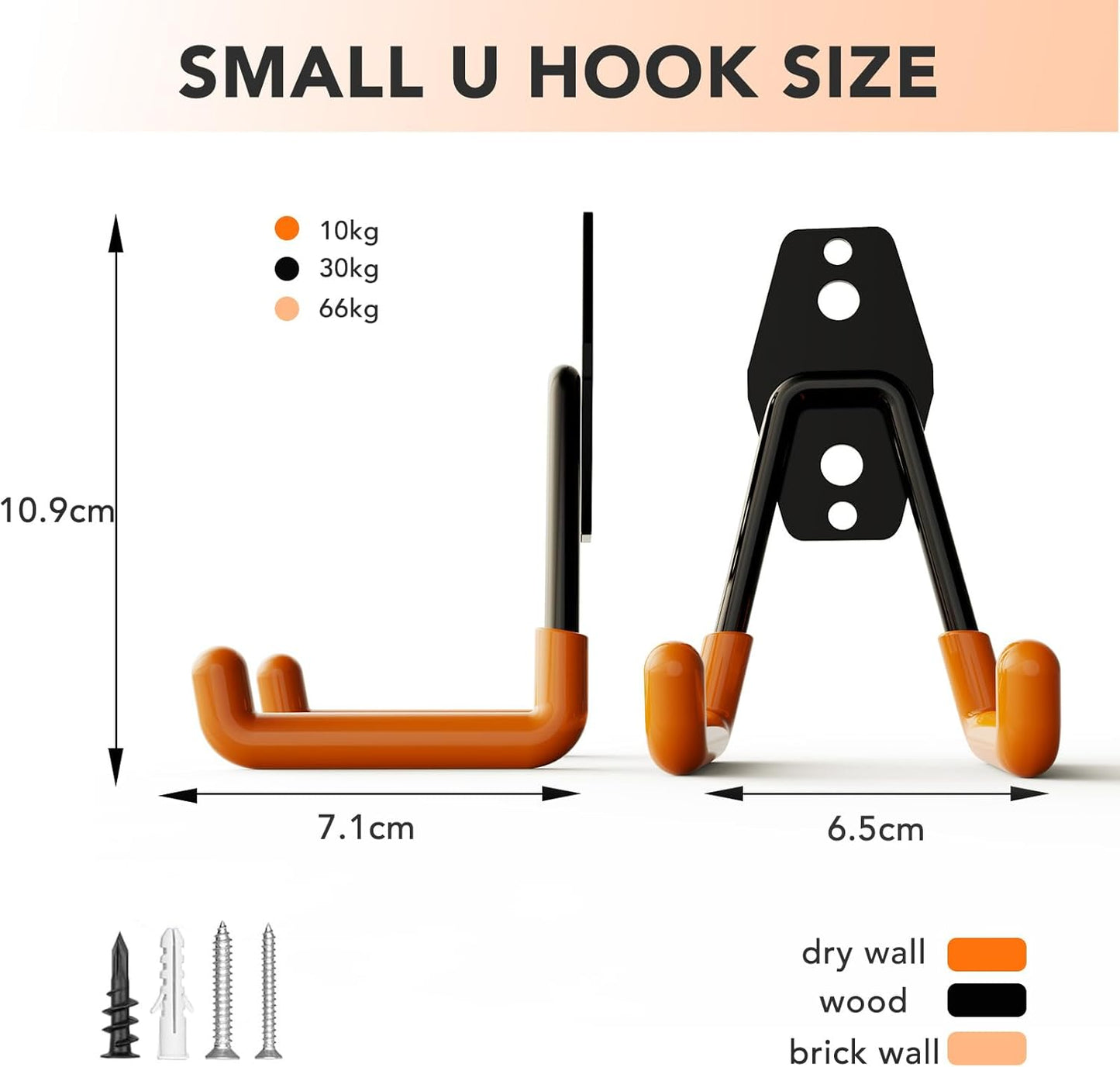 Skateboard Hooks 2-Pack Small Utility Heavy Duty Holder Garage Storage Wall Mount for Stroller Tennis Garden Tool Household Warehouse Shed