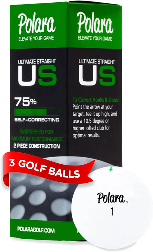 Polara Golf Self-Correcting Golf Balls – Soft Feel, Anti-Slice & Hook Correction, Exceeds USGA Limits, Dimple Pattern, High-Performance Balls for Men & Women