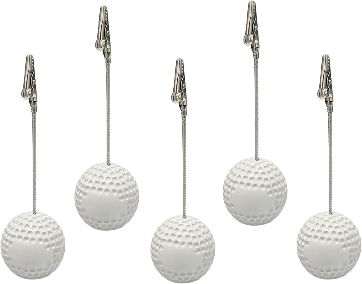 Xiaoyztan Golfball Clip for Table, Place Card Stand Holder, 5 Inch Height Memo Clip, Number Card Holder, Name Card Table Stand Decorations for Home Office Desk Sports Party Wedding Ceremony, 5 Pcs