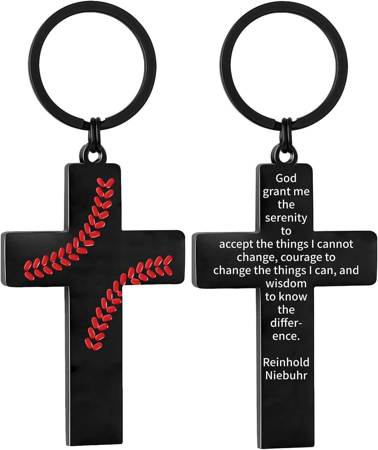 Football/Baseball/Soccer/Basketball Cross Keychains for Men First Communion Baptism Confirmation,Mens Gifts