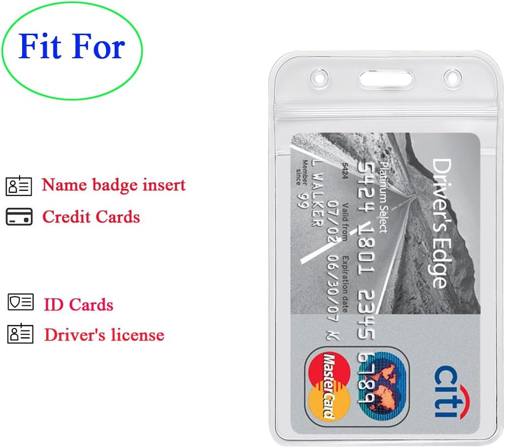 YOUOWO 2 Pack Blue Red Lanyard with Vertical ID Badge Holder,Neck Office Lanyards with Clip,for id Card Holder, id Badges Name Tag Card Holders