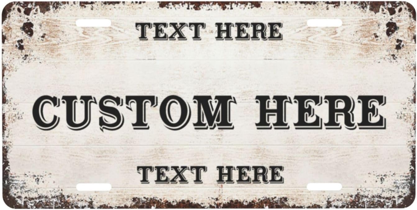 Custom Personalized Text Image Photo Design Customized Tag Aluminum License Plates for Front of Car 6x12 Inch-5