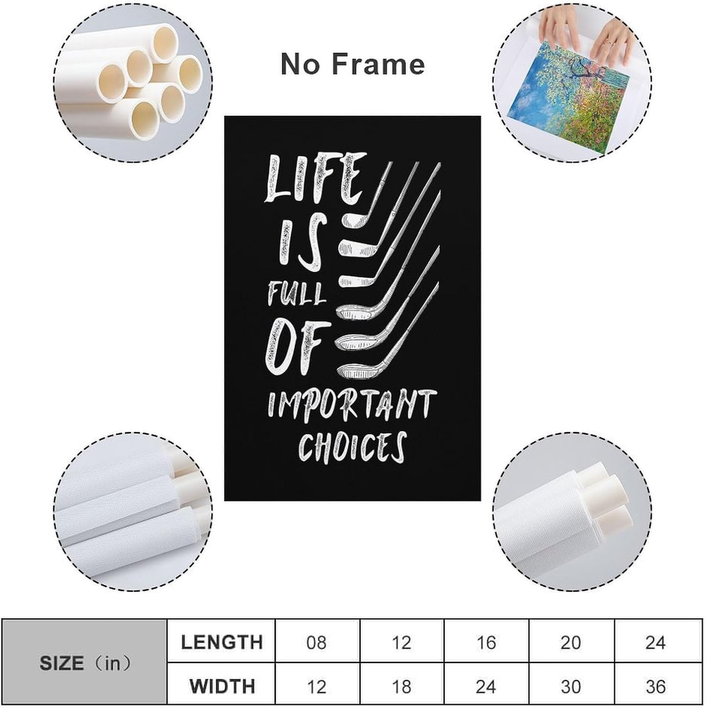 Golf Gift Sport Minimalist Wall Art Poster Canvas Painting And Wall Art Pictures Are Used For Room Aesthetics And Decoration 24x36inch(60x90cm)