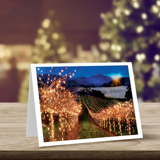 Photographic Happy Holidays Cards, Field of Lights (6 Cards with White Envelopes)