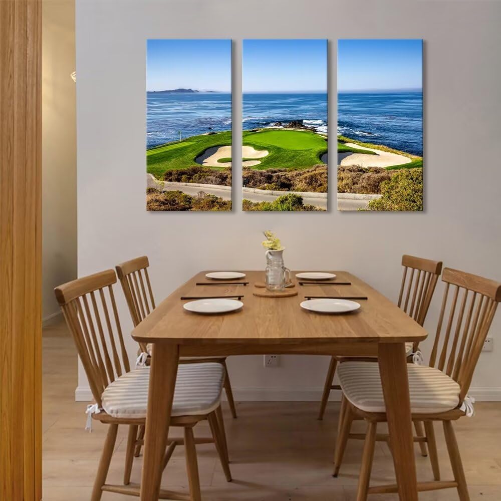 Golf Course Canvas Wall Art for Living Room Bedroom Home Decorations USA California Golf Course Pictures Posters Framed Artwork Canvas Prints Ready to Hang(14''W x 28''H x3)