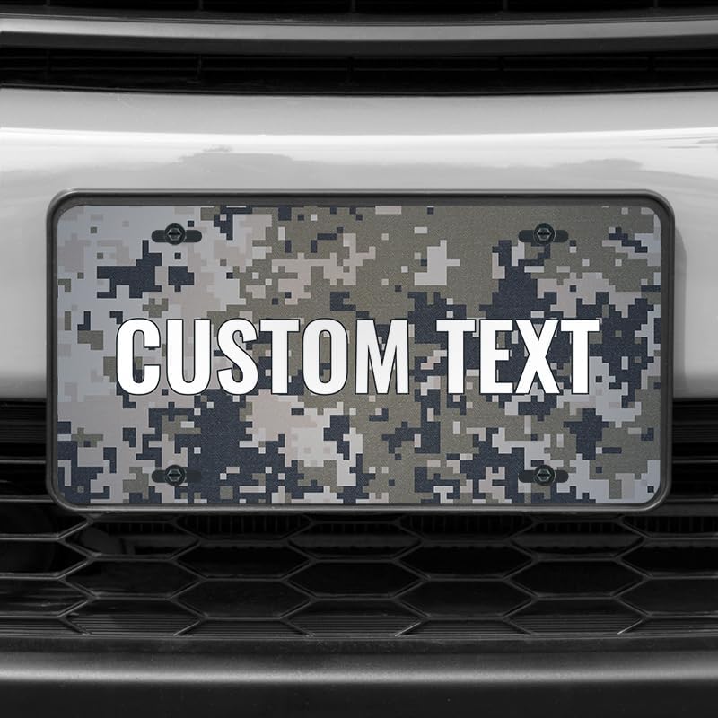 Unique Vanity License Plates | 16 Individual Designs | 3 Sizes (Automobile, Golf Cart, Motorcycle/Bike) | Made in U.S.A. | Custom Car Tags (Digital Camo, Standard (12" x 6"))