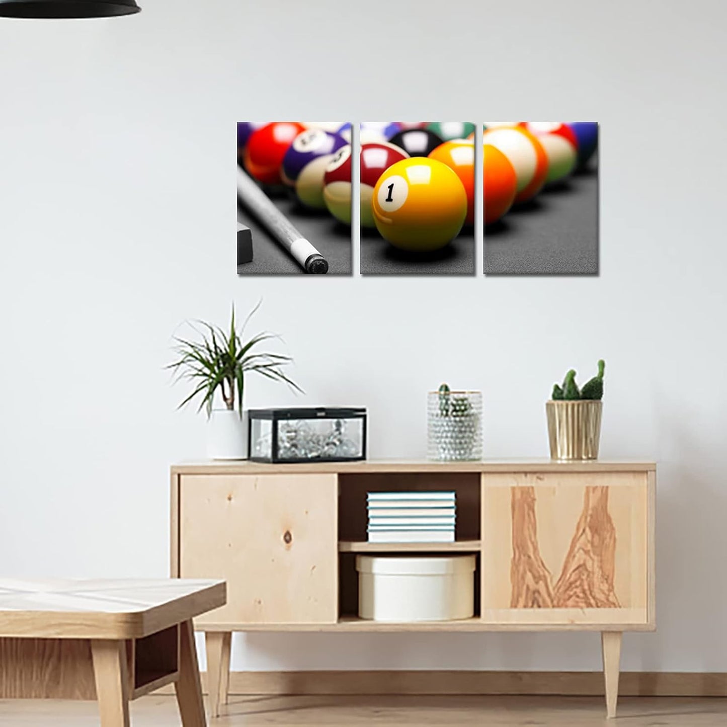 Apicoture Billiards Picture Canvas Wall Art Billiards Pool Hall Poster Pool Table Pictures Pool Room Wall Decor Ready to Hang 12"x16"x3 Pieces