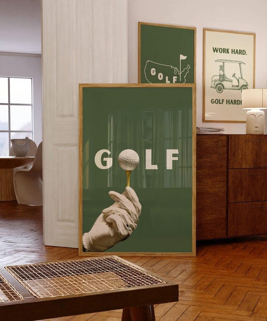 Golf Wall Art Print, Modern Golf Ball Poster, Trendy Collage Sports Decor, Green Golf Course Artwork, Unique Gifts for Golfers, Contemporary Home Wall Art, Stylish Gift for Him (Unframed) (11x14)