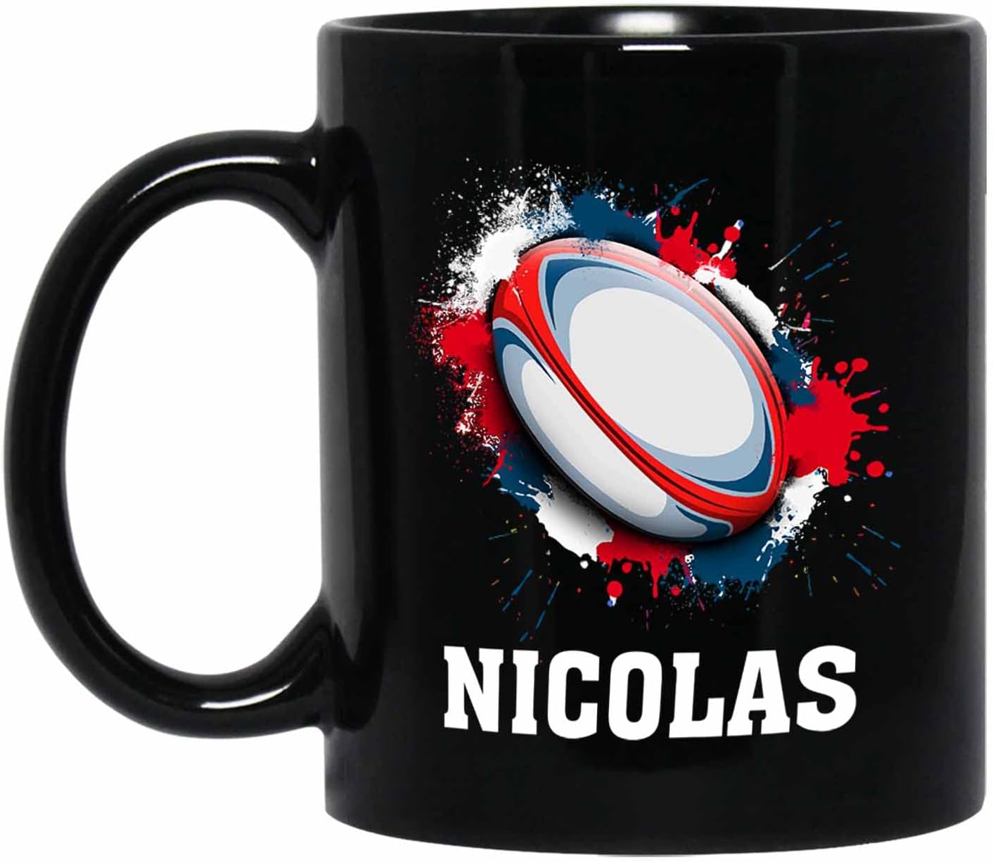 Personalized Choose Name Rugby Black Ceramic Mug Gifts For Fans Team Sport, Customized Rugby Ball Coffee Mugs Cups 11 Oz 15 Oz, Rugby Player Coffee Cup, Rugby Travel Team Mug, Rugby Ball Sport Mug
