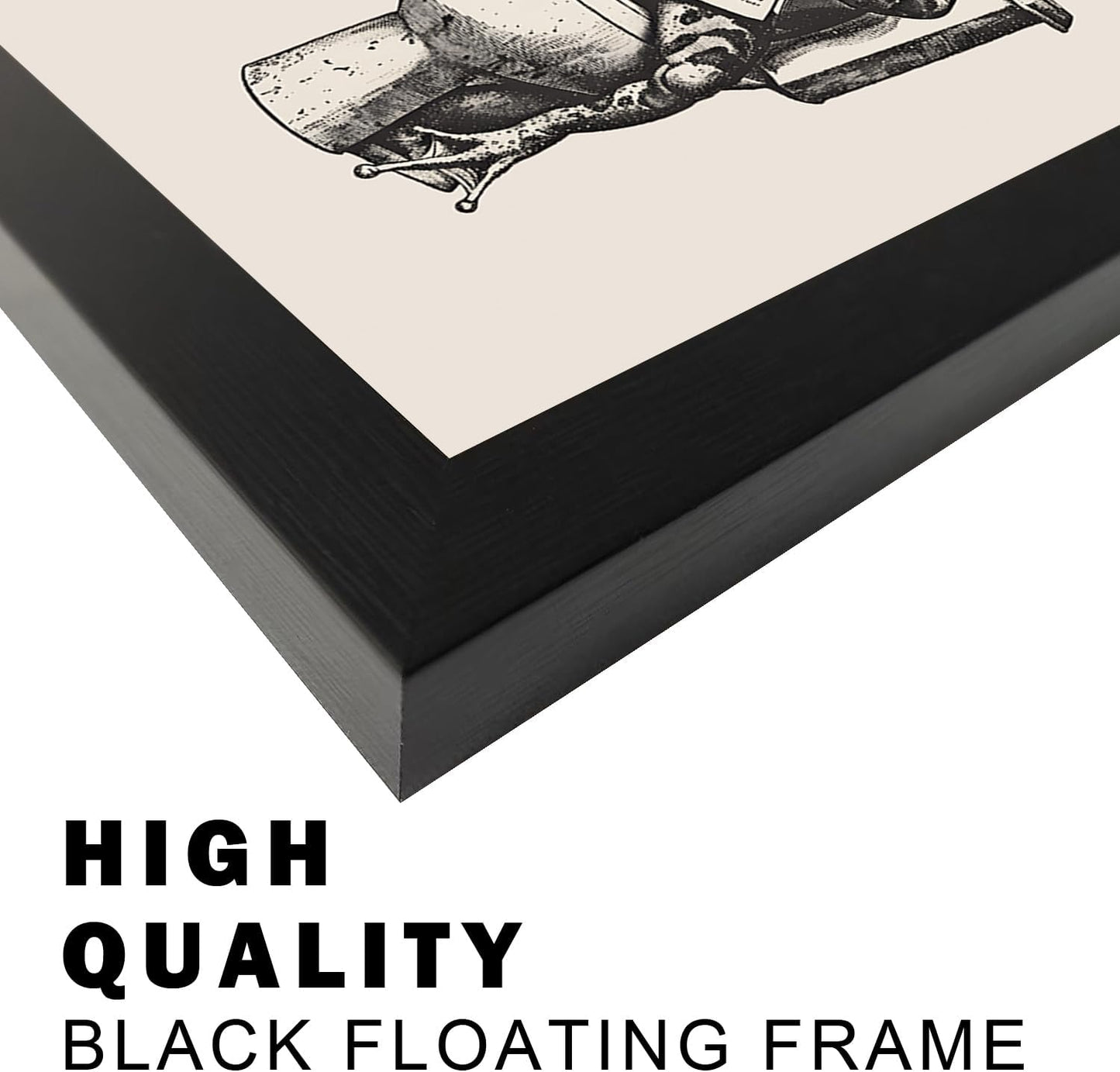 Black Framed Bathroom Wall Art Funny Bathroom Wall Decor Frog on Toilet Reading Newspaper Canvas Print Animal Artwork Pictures for Decorations