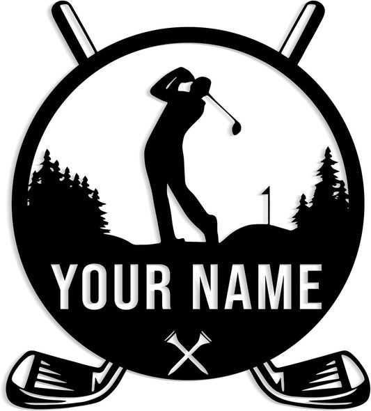 Custom Golf Metal Signs, Personalized Signage Wall Art Decor, Golfer Name Signs, Golf Metal Home Decor, Golf Club Signs (Style-7)