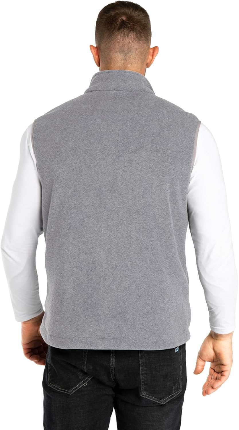 33,000ft Men's Fleece Vest, Lightweight Warm Zip Up Polar Vests Outerwear with Zipper Pockets, Sleeveless Jacket for Winter