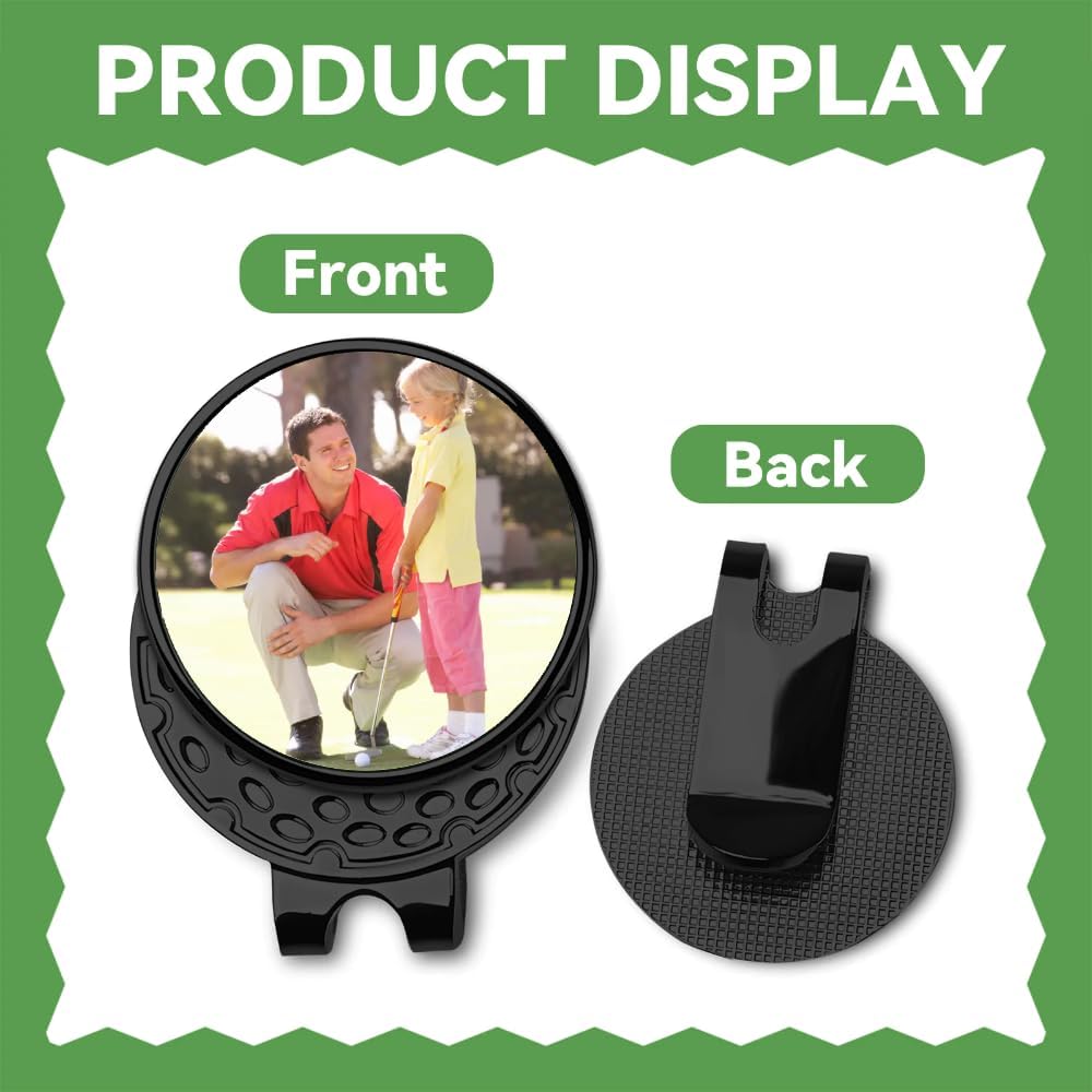 Custom Golf Ball Markers Hat Clip, Personalized Magnetic Hat Clip with Photo, Customized Ball Marker with Photo or Logo or Text for Golf Lovers, Retirement Beginners Gift